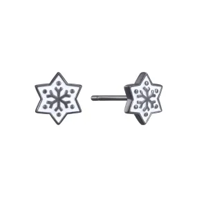 Mellonia | Mangrove Studs | White Enamel | Black Rhodium Plated 925 Silver