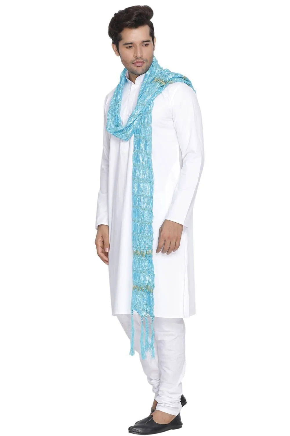 Men's Blue Viscose Dupatta