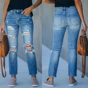 Mid-waist Denim Jeans Fayed Pants