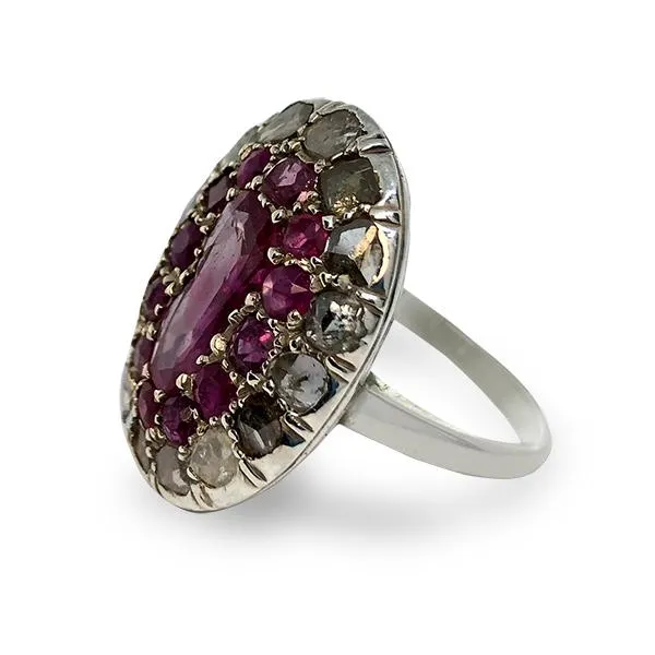 Natural Burma Rubies and Diamonds Ring