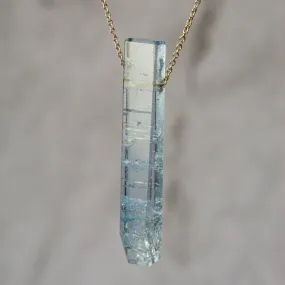 NEW! Aquamarine Crystal on 14k Gold Necklace by Margaret Solow