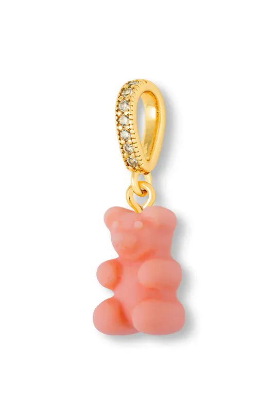 Nostalgia Bear Matte Pendant, Pave Gold Connector