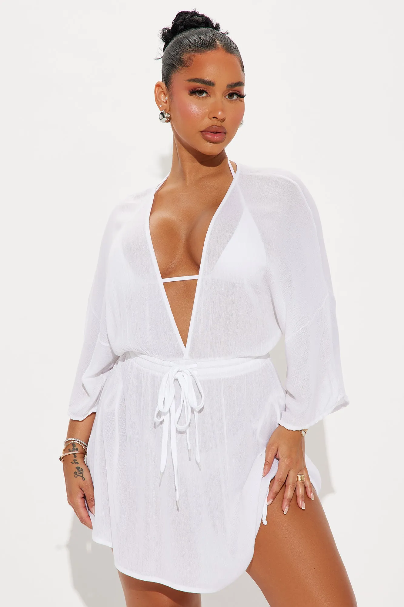 Oceanfront Views Cover Up Dress - White