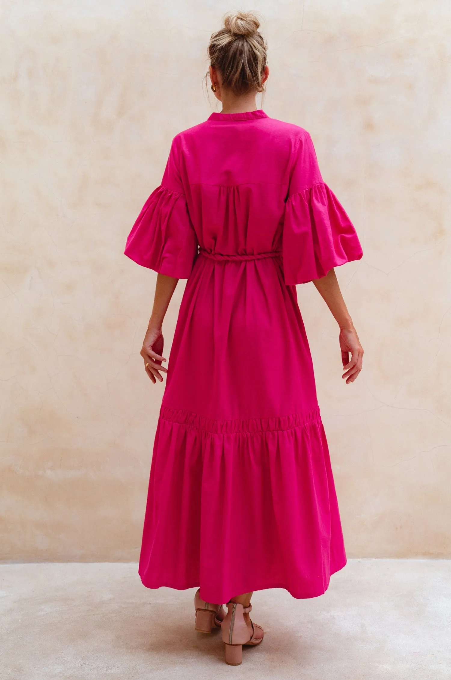 Oleana Puff Sleeve Maxi Dress