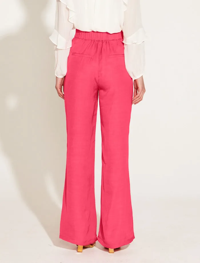 One and Only High Waisted Flared Pant (Hot Pink)