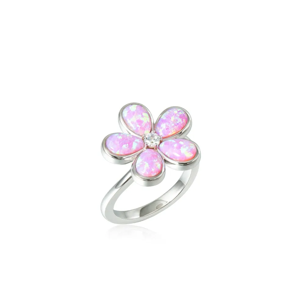 Opal Plumeria Ring