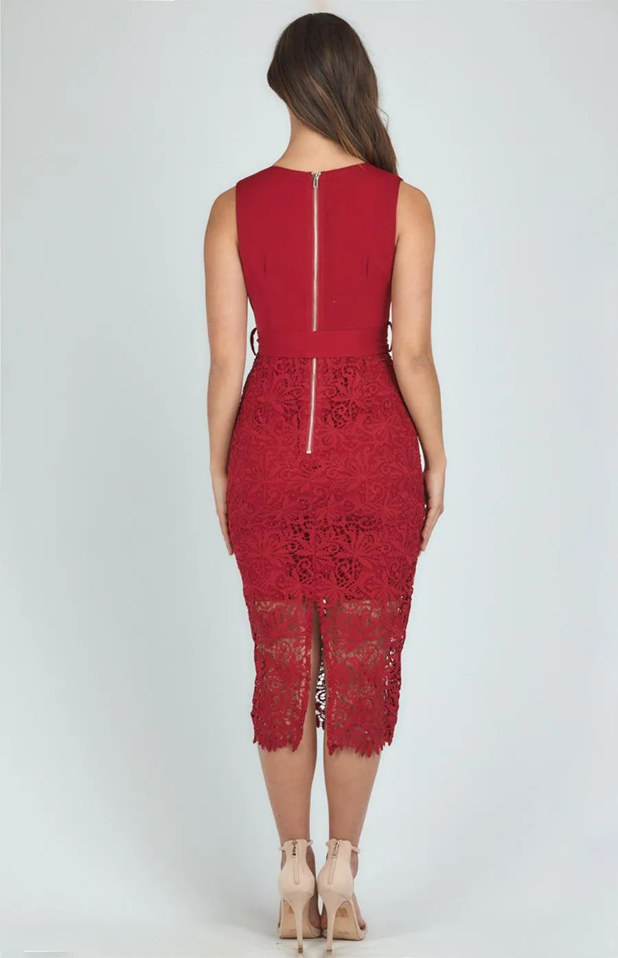 Oprah Midi Dress - Red