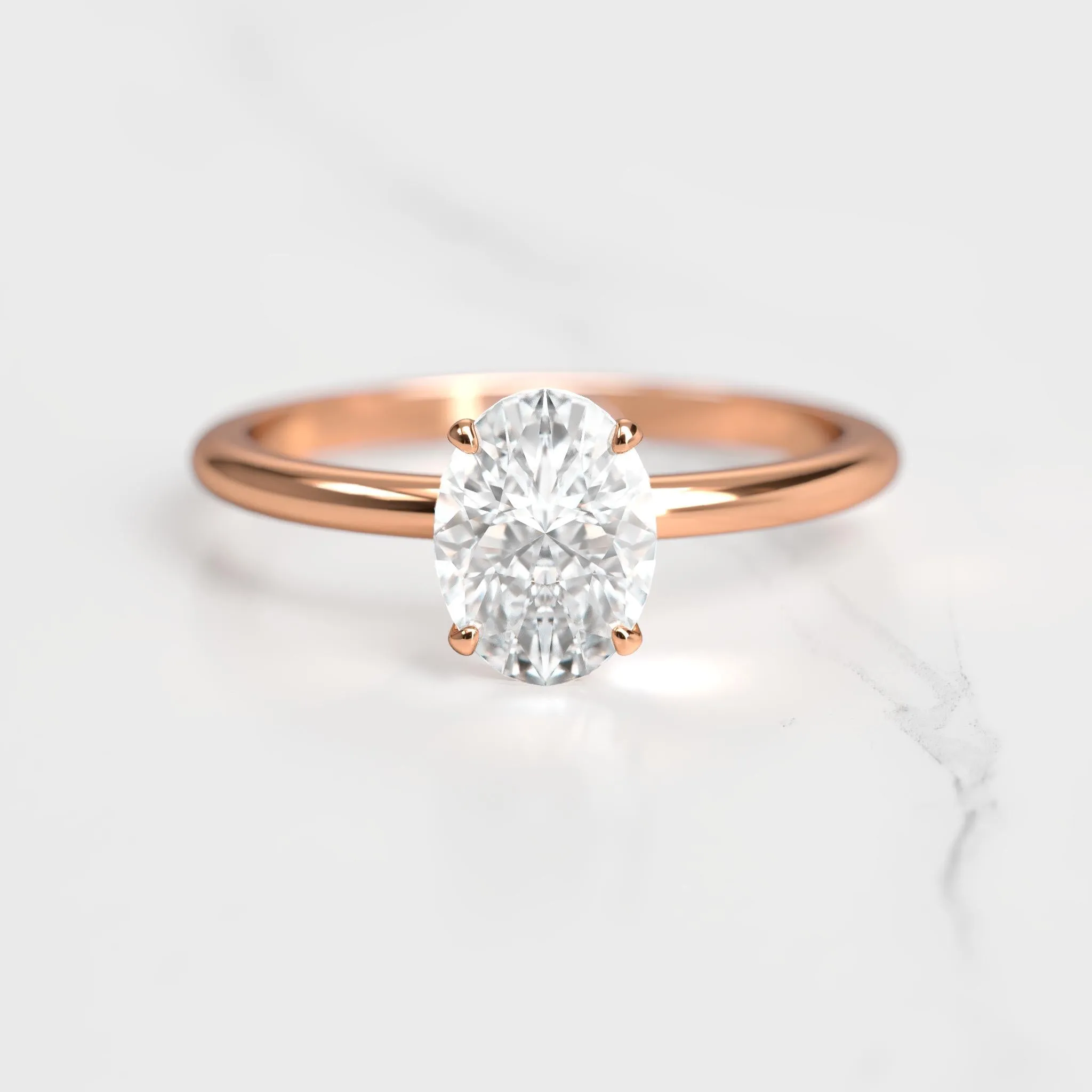 Oval Solitaire Diamond Ring