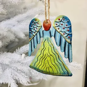 Painted Steel Angel Ornament