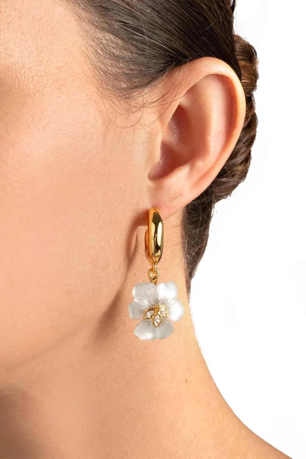 Pansy Petite Lucite Hoop Earrings