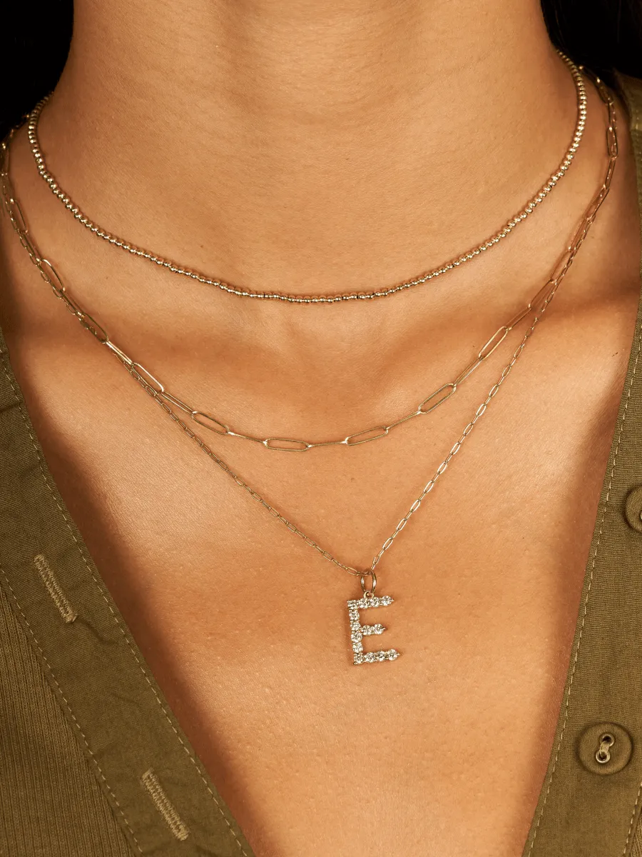 Paperclip 'S' Chain Necklace 14K