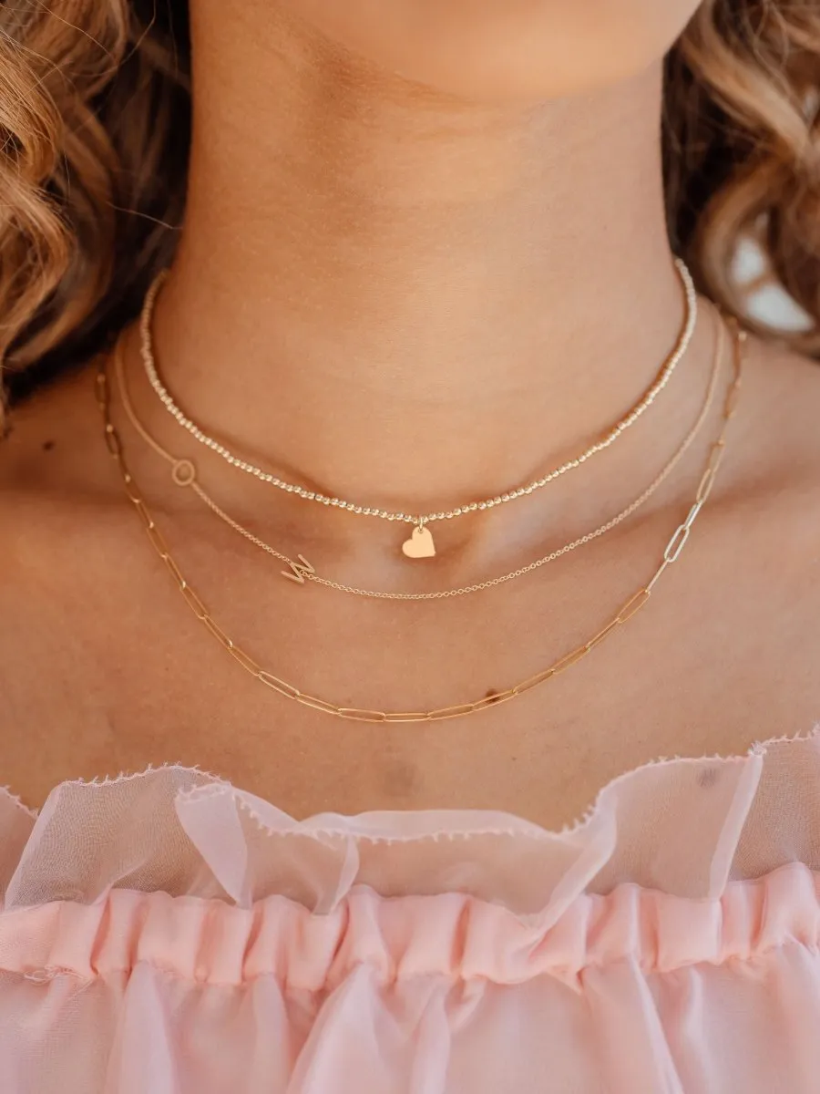 Paperclip 'S' Chain Necklace 14K