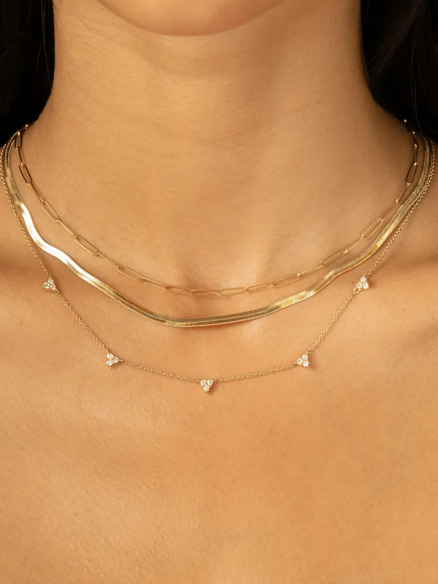 Paperclip 'S' Chain Necklace 14K