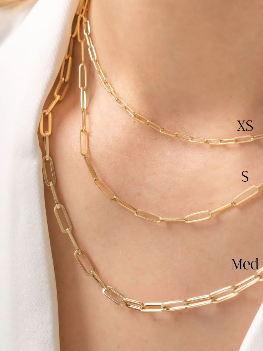 Paperclip 'S' Chain Necklace 14K