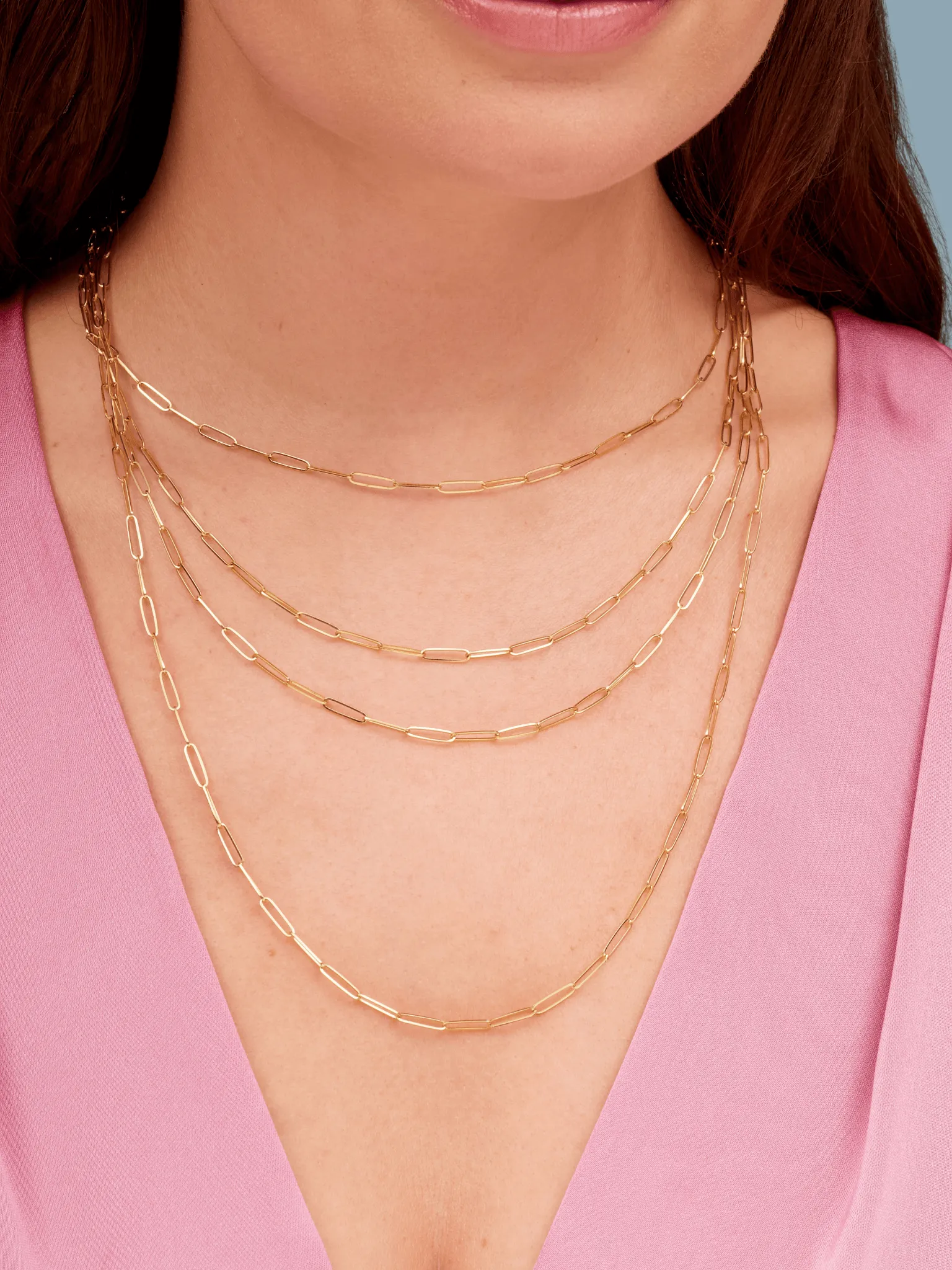 Paperclip 'S' Chain Necklace 14K