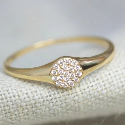 Pave Diamond Signet Ring