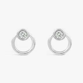 Petite Bezel Circular Earrings