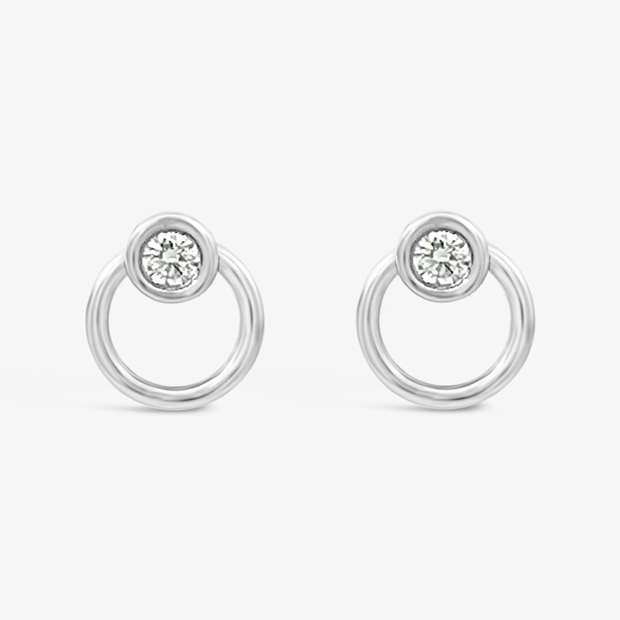 Petite Bezel Circular Earrings