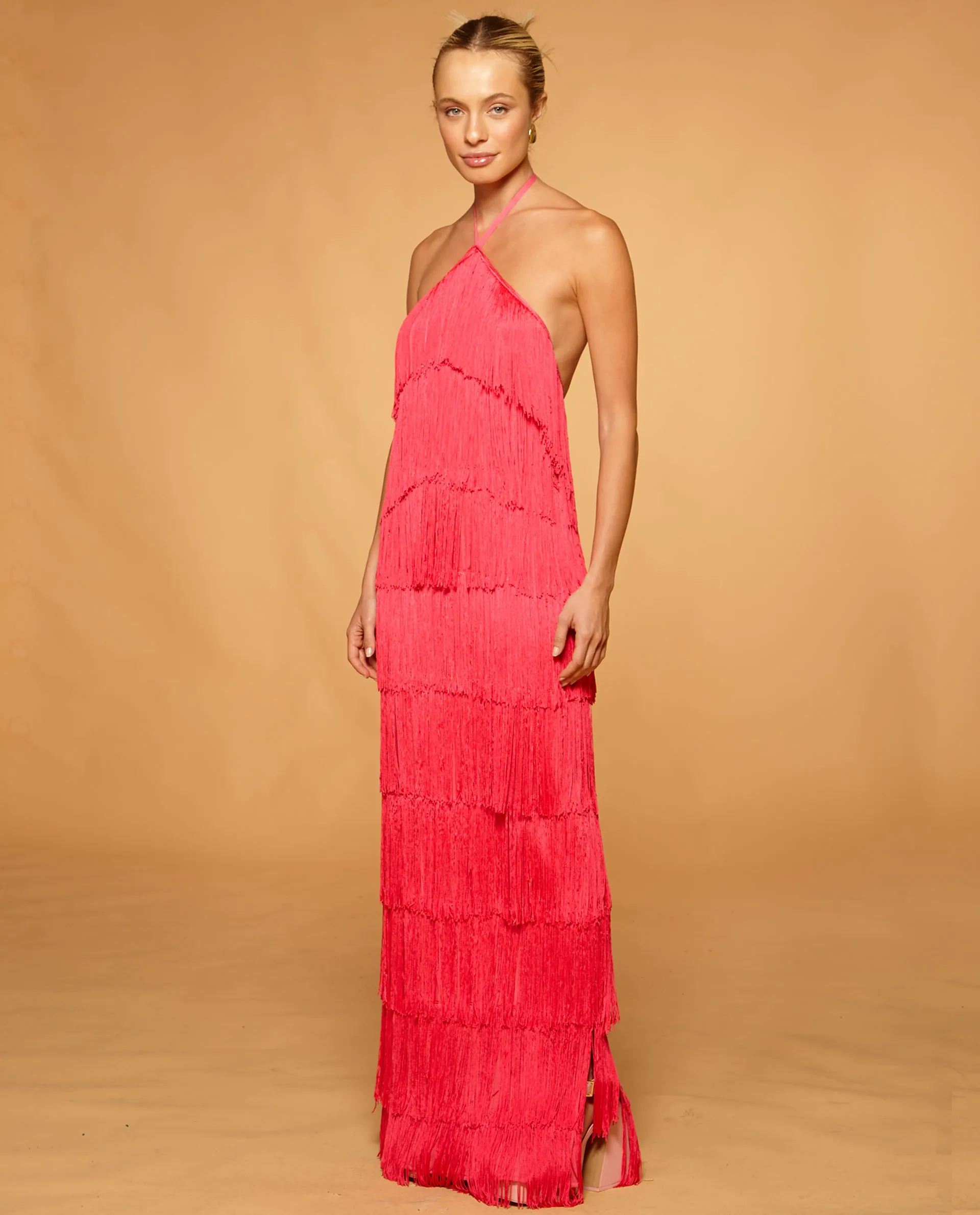 Pink Dress Moroccan Fringes