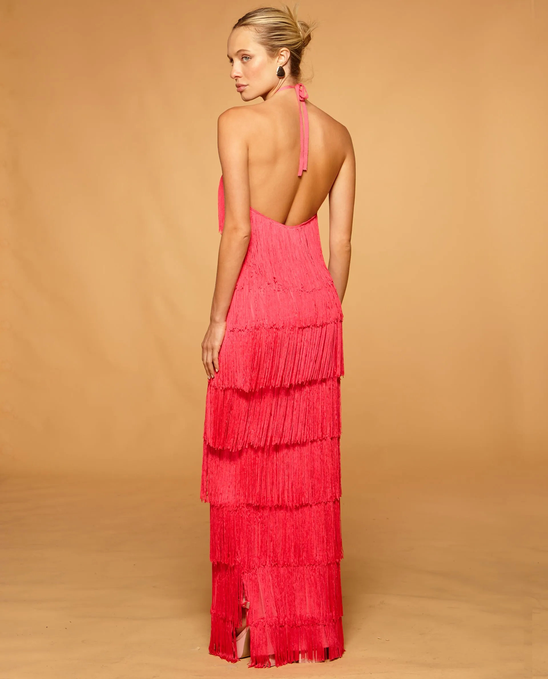 Pink Dress Moroccan Fringes