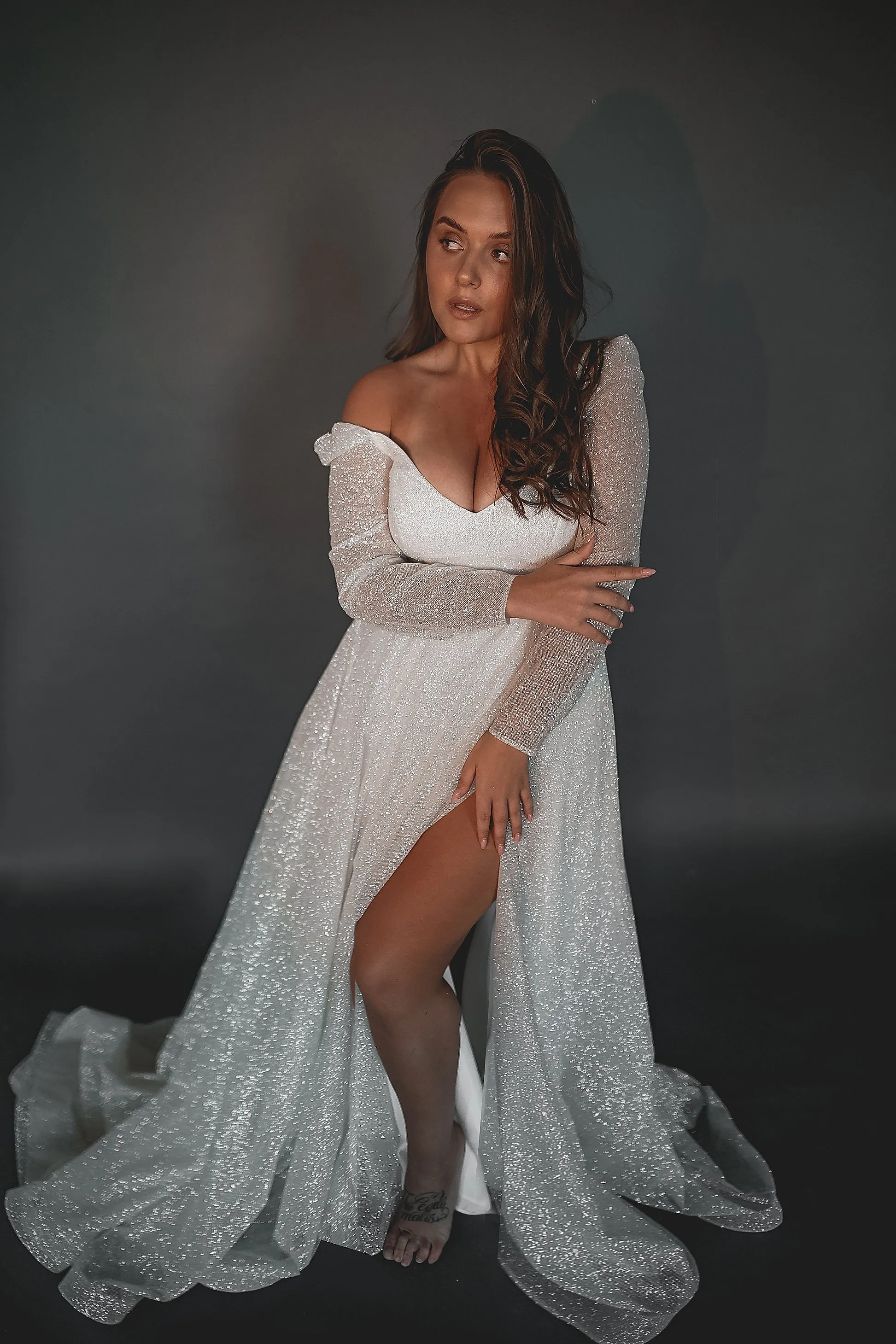 Plus Size Sparkly Wedding Dress Miranda