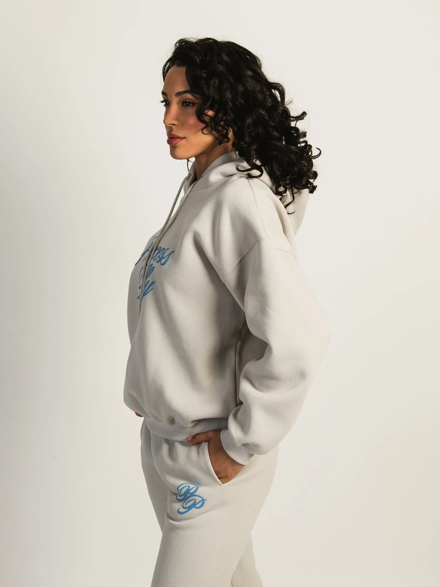 PRINCESS POLLY CURSIVE PULLOVER HOODIE