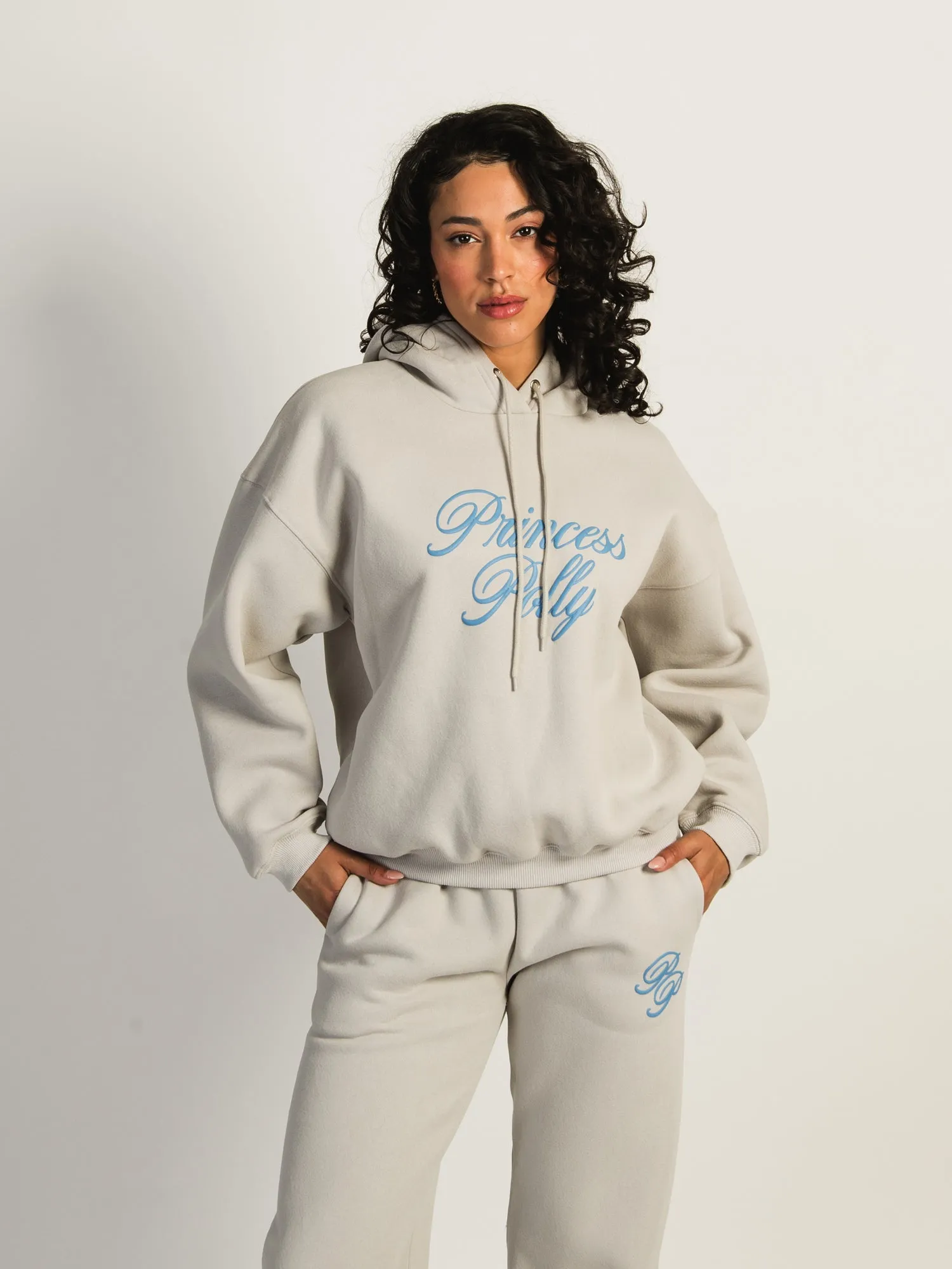 PRINCESS POLLY CURSIVE PULLOVER HOODIE