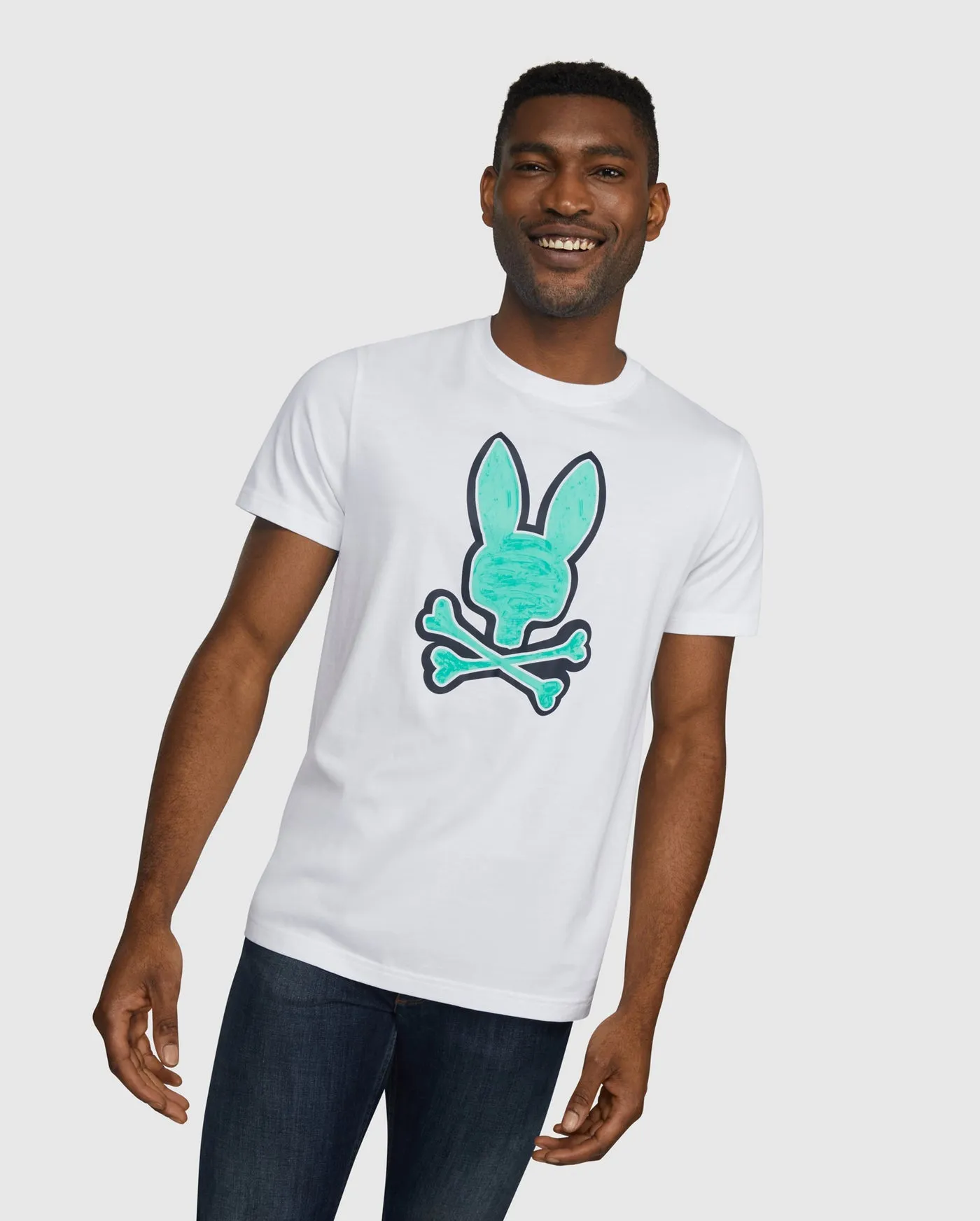 Psycho Bunny Bennett Graphic Tee in White