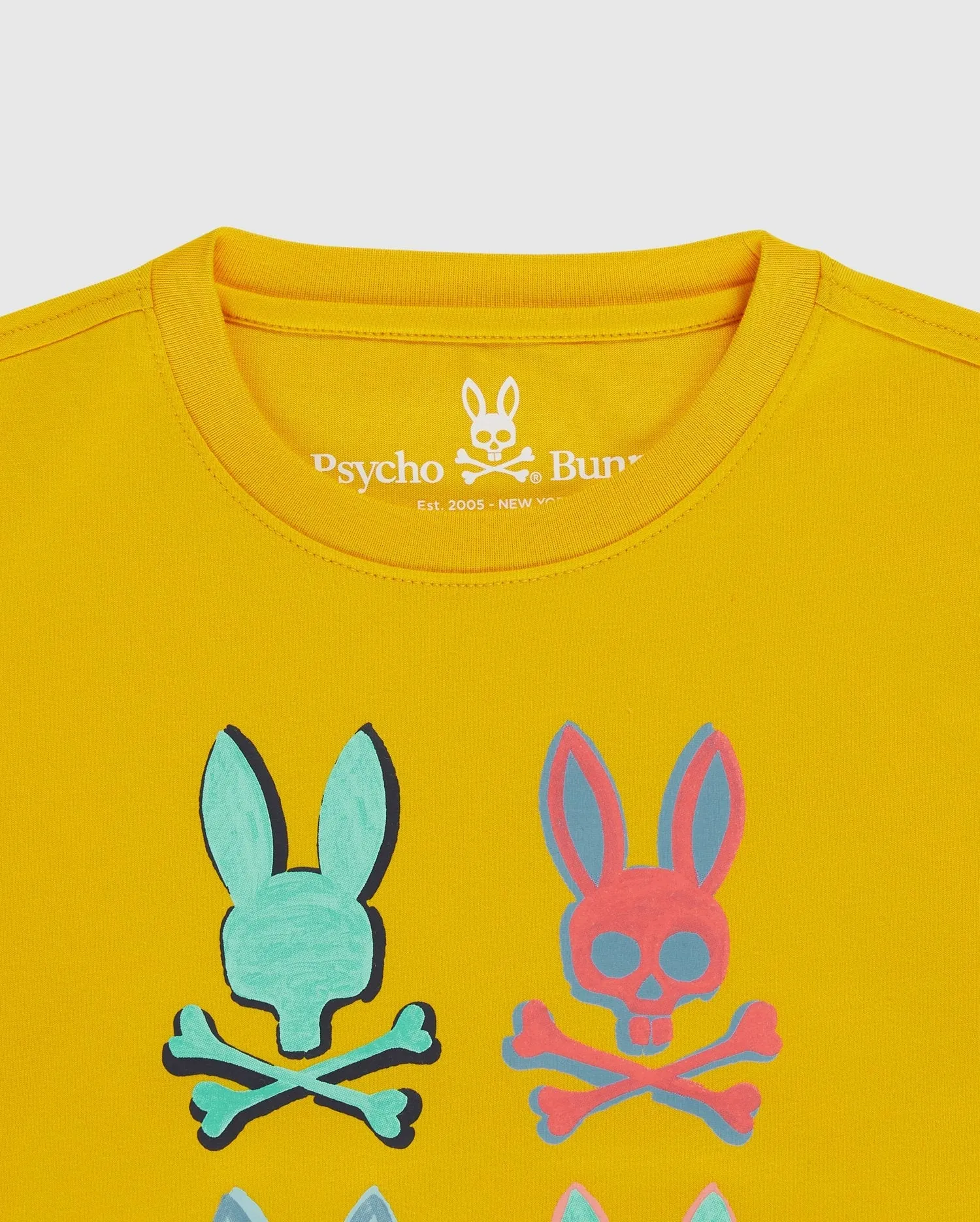 Psycho Bunny Bennett Multi Bunny Graphic Tee in Amber Frost