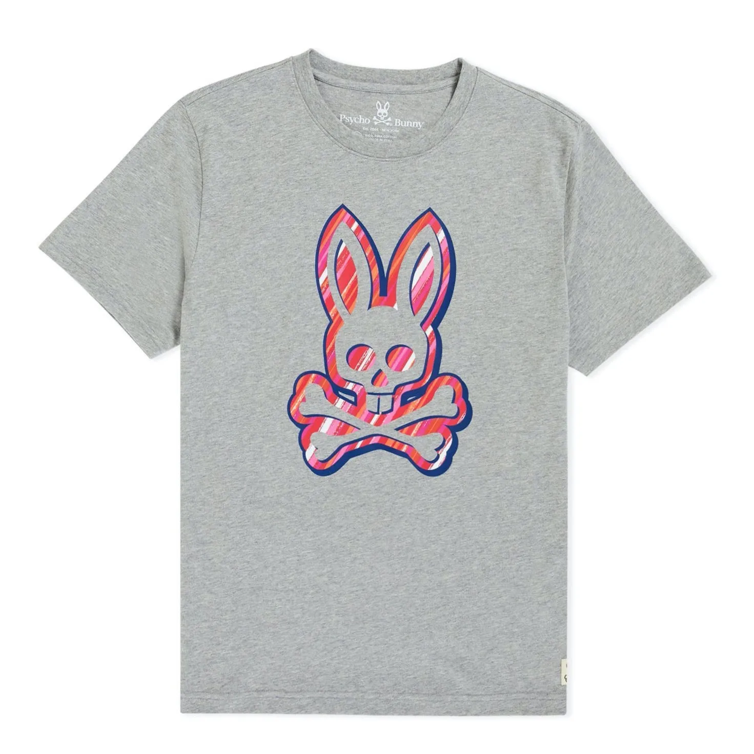 Psycho Bunny Dorton Graphic Tee in Heather Grey