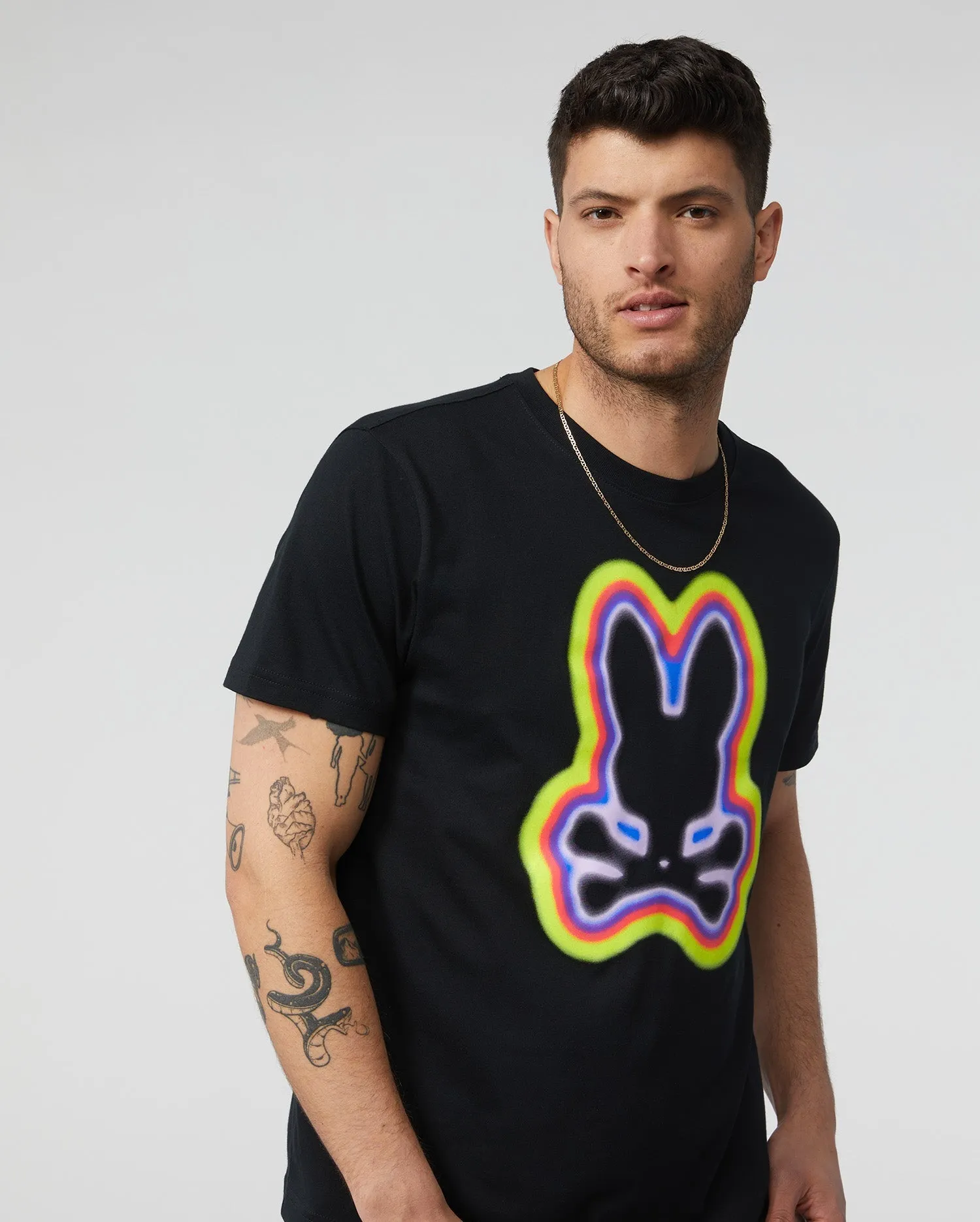 Psycho Bunny Mens Warner Graphic Tee - Black