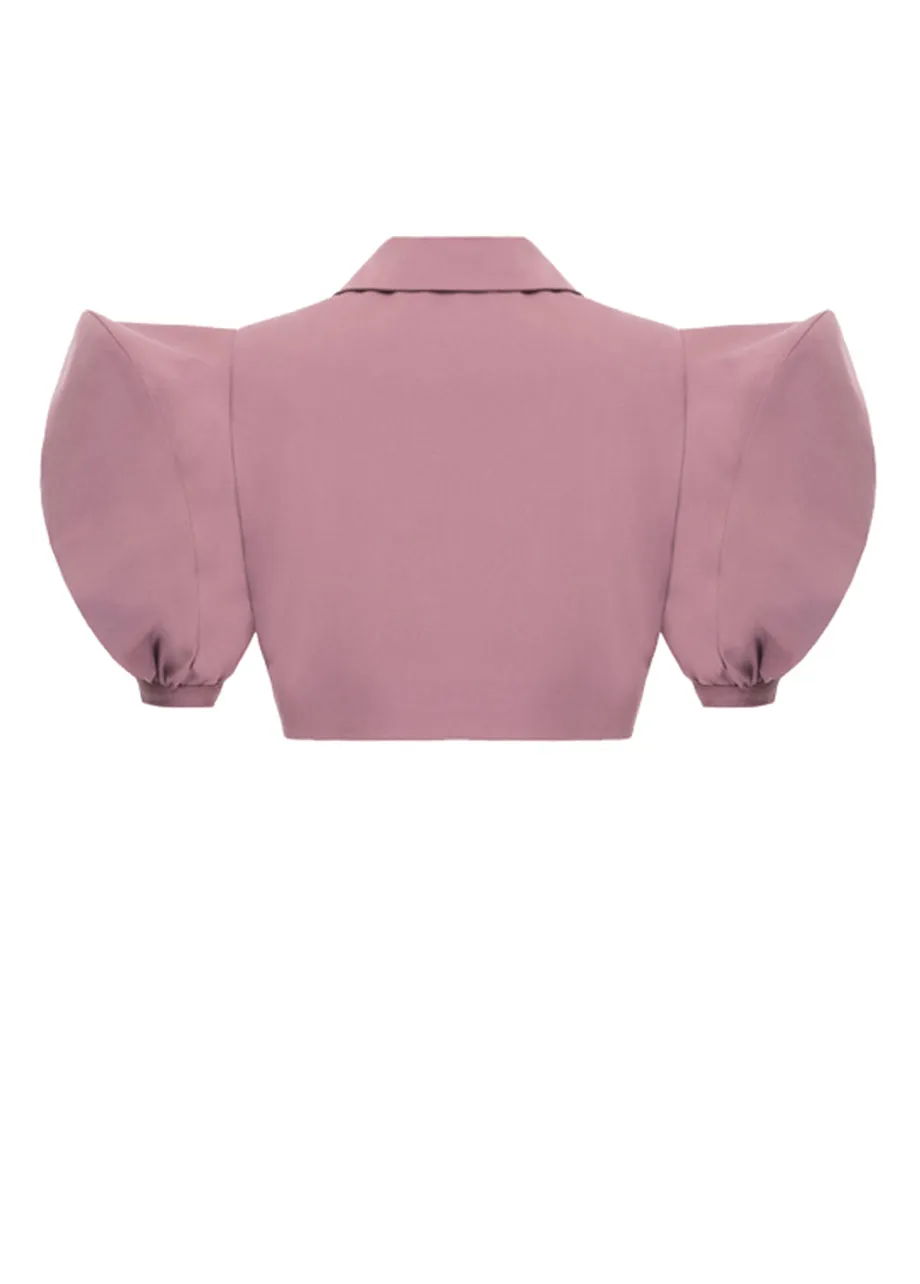 PUFF SLEEVES CROPPED TOP