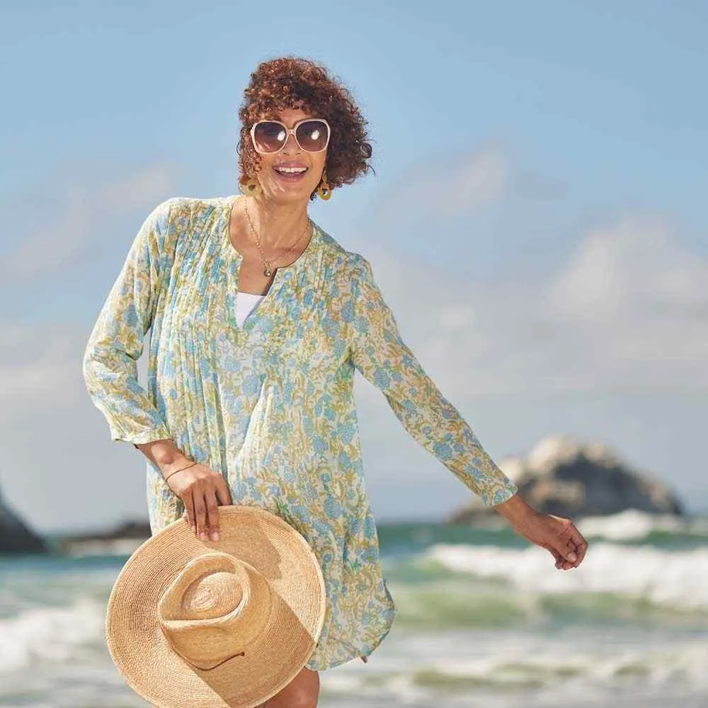 Reese blu Cotton Pintuck Beach Coverup