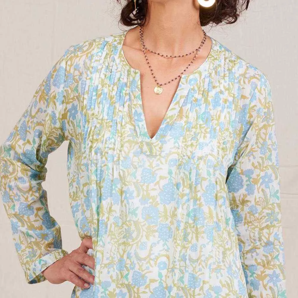 Reese blu Cotton Pintuck Beach Coverup