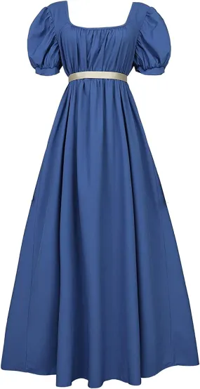 Regency Dark Blue Dress w/Pink Sash for Women Ladies Size Small