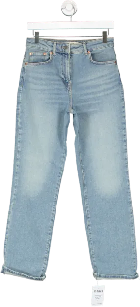 REISS Blue Straight Leg High Rise Jeans W26