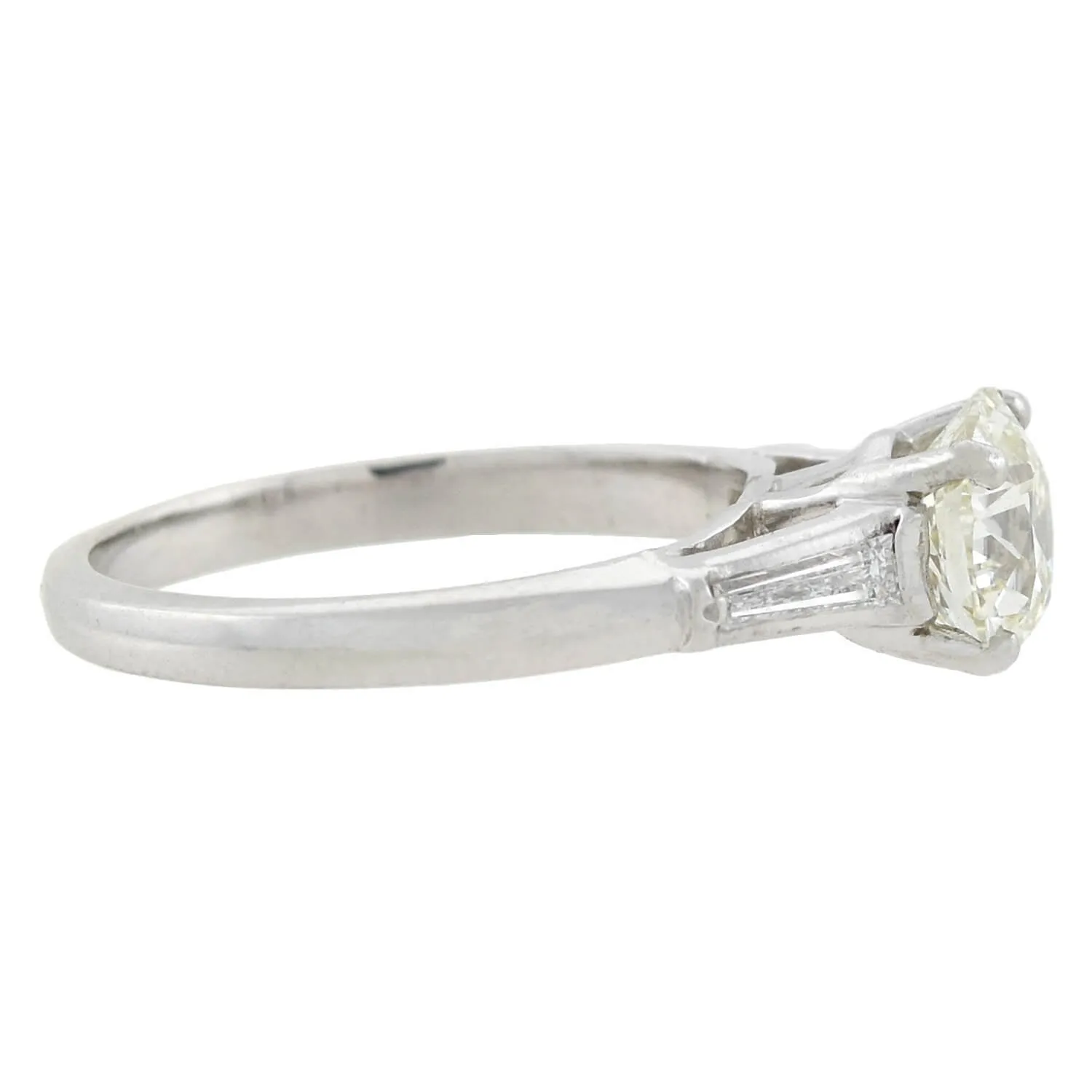 Retro 14kt White Gold Diamond Engagement Ring 1.44ct center