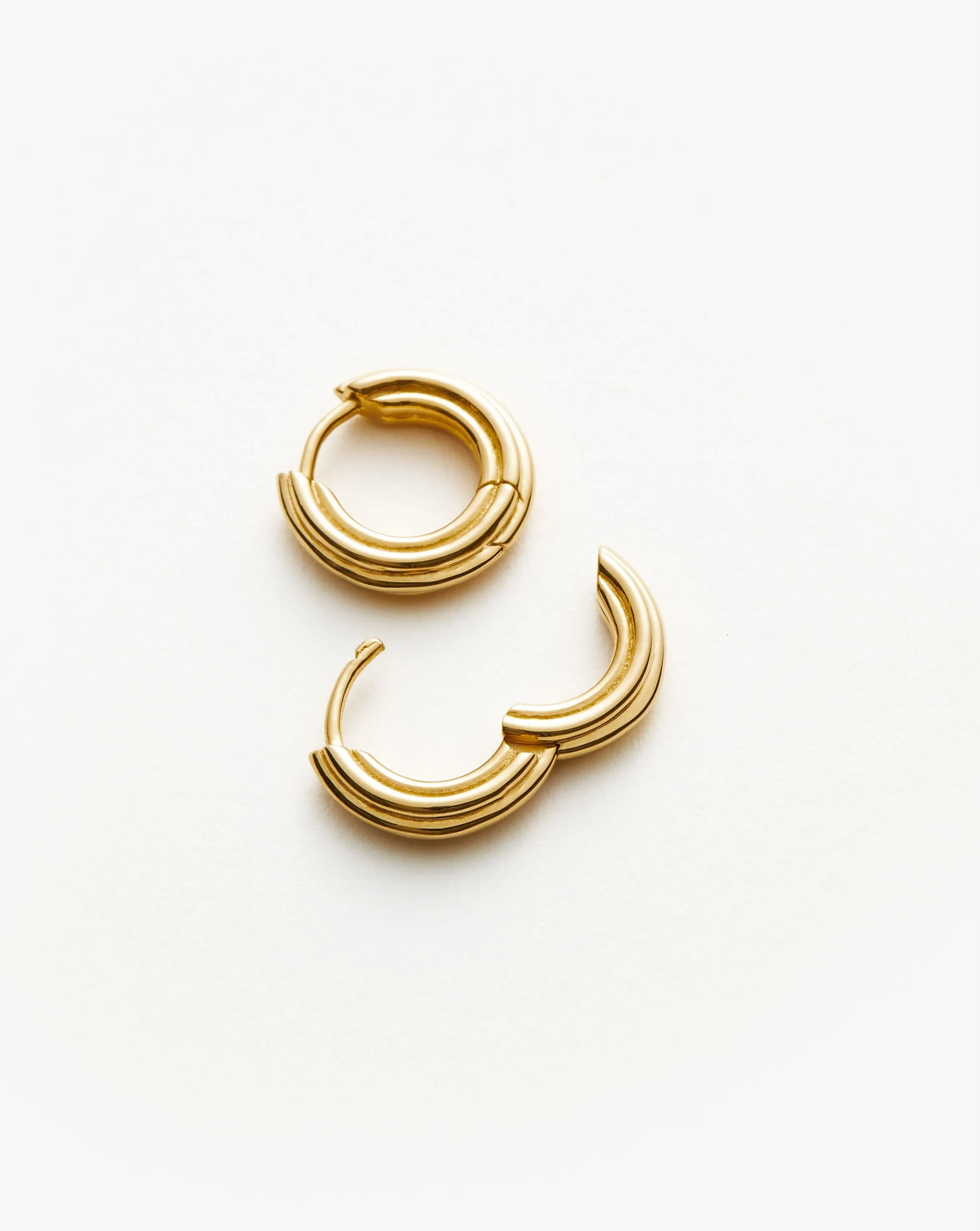 Ridge Mini Hoop Earrings | 18ct Gold Plated