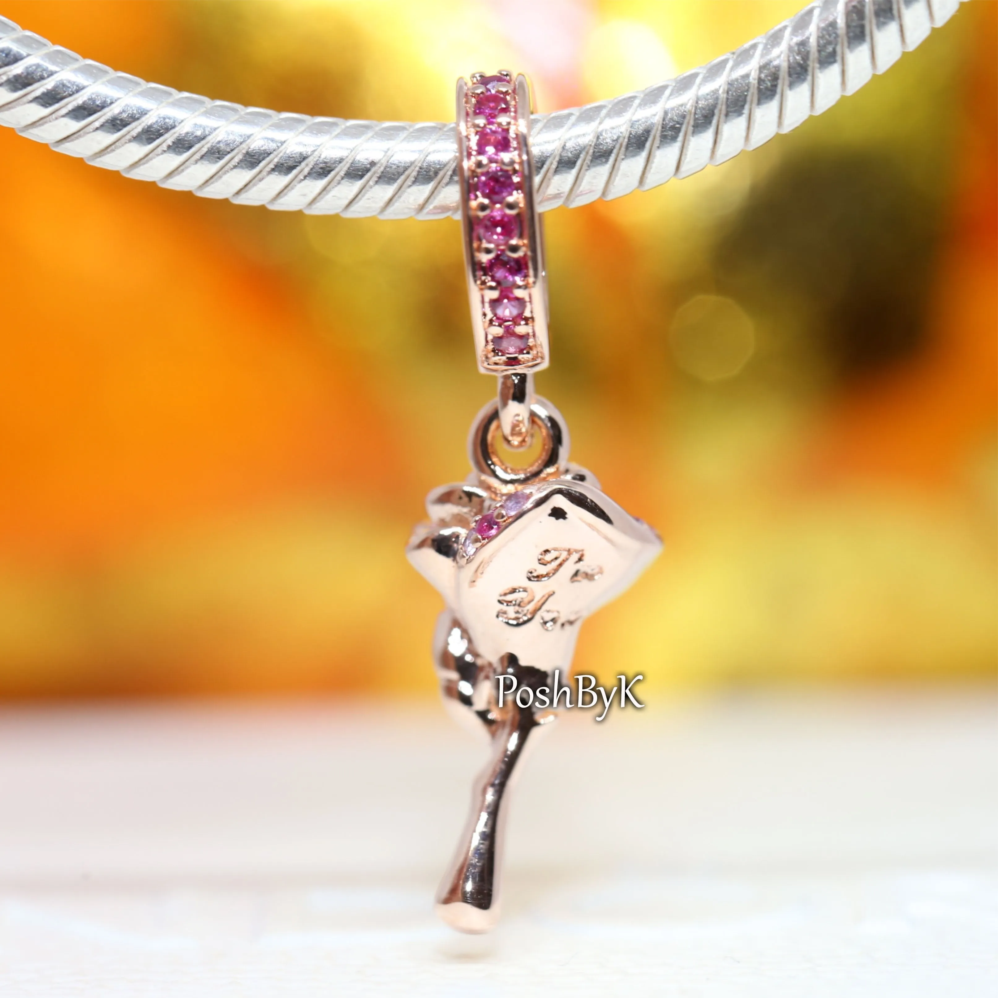 Rose Flower Dangle Charm 789312C01