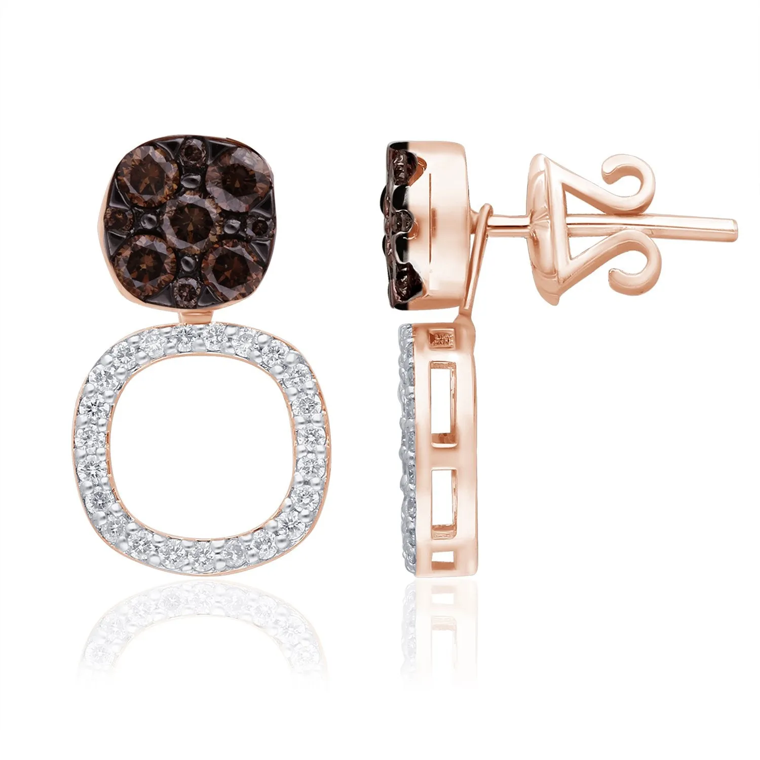 Rose Gold Coco & White Diamond Eternal Earrings