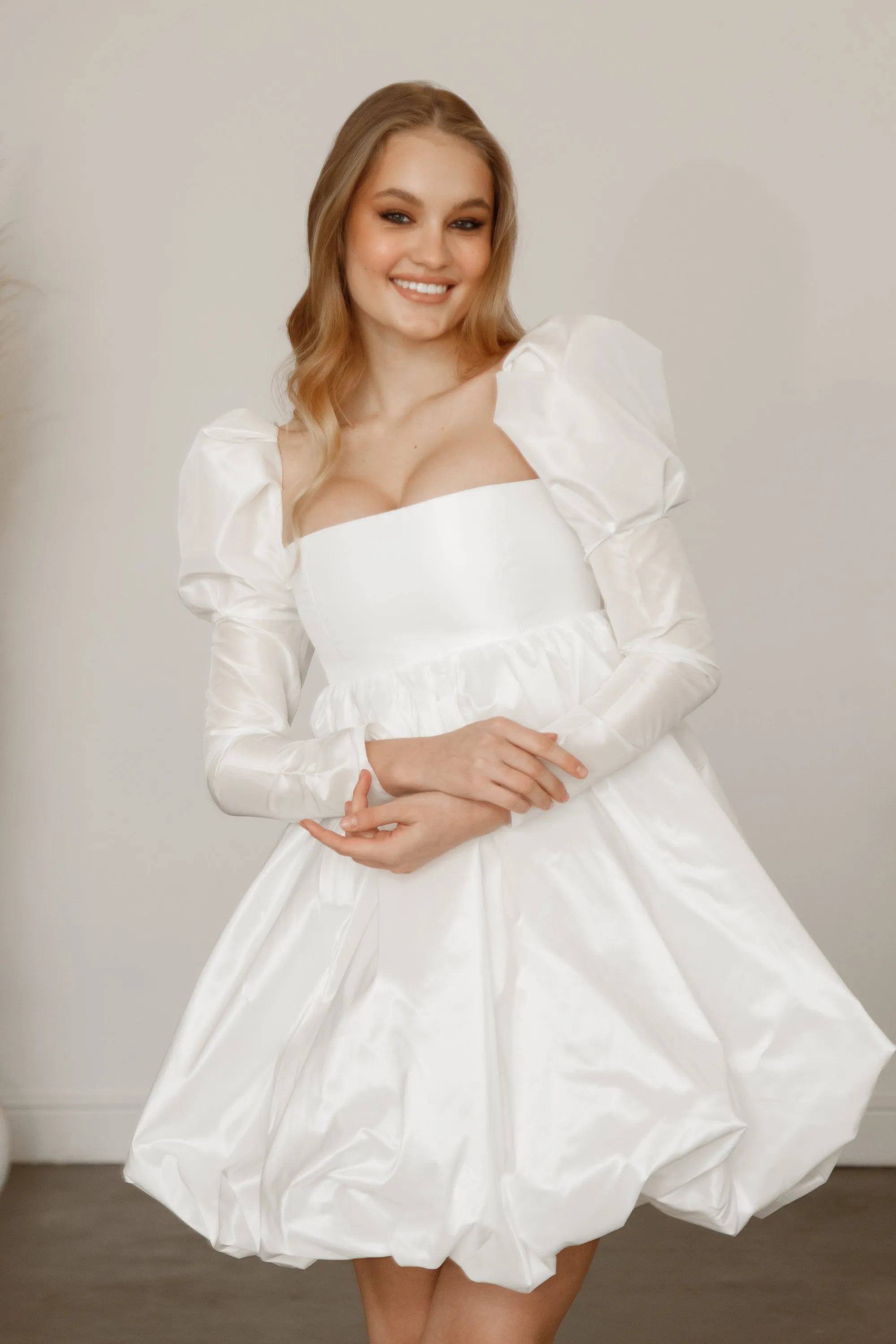 Short Taffeta Wedding Dress Mariell