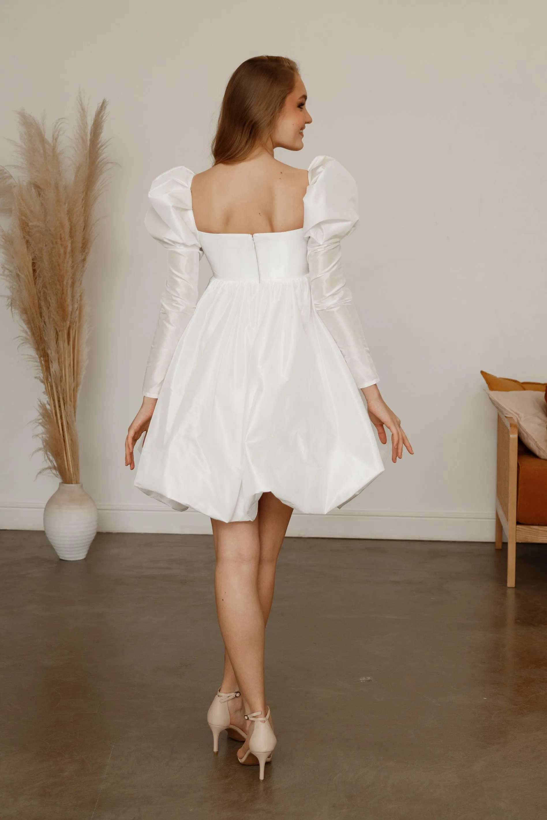 Short Taffeta Wedding Dress Mariell