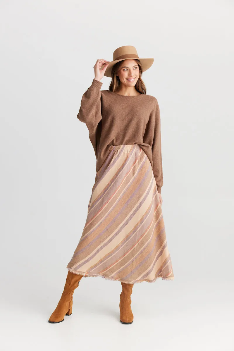 Sicily Skirt, Santal Stripe