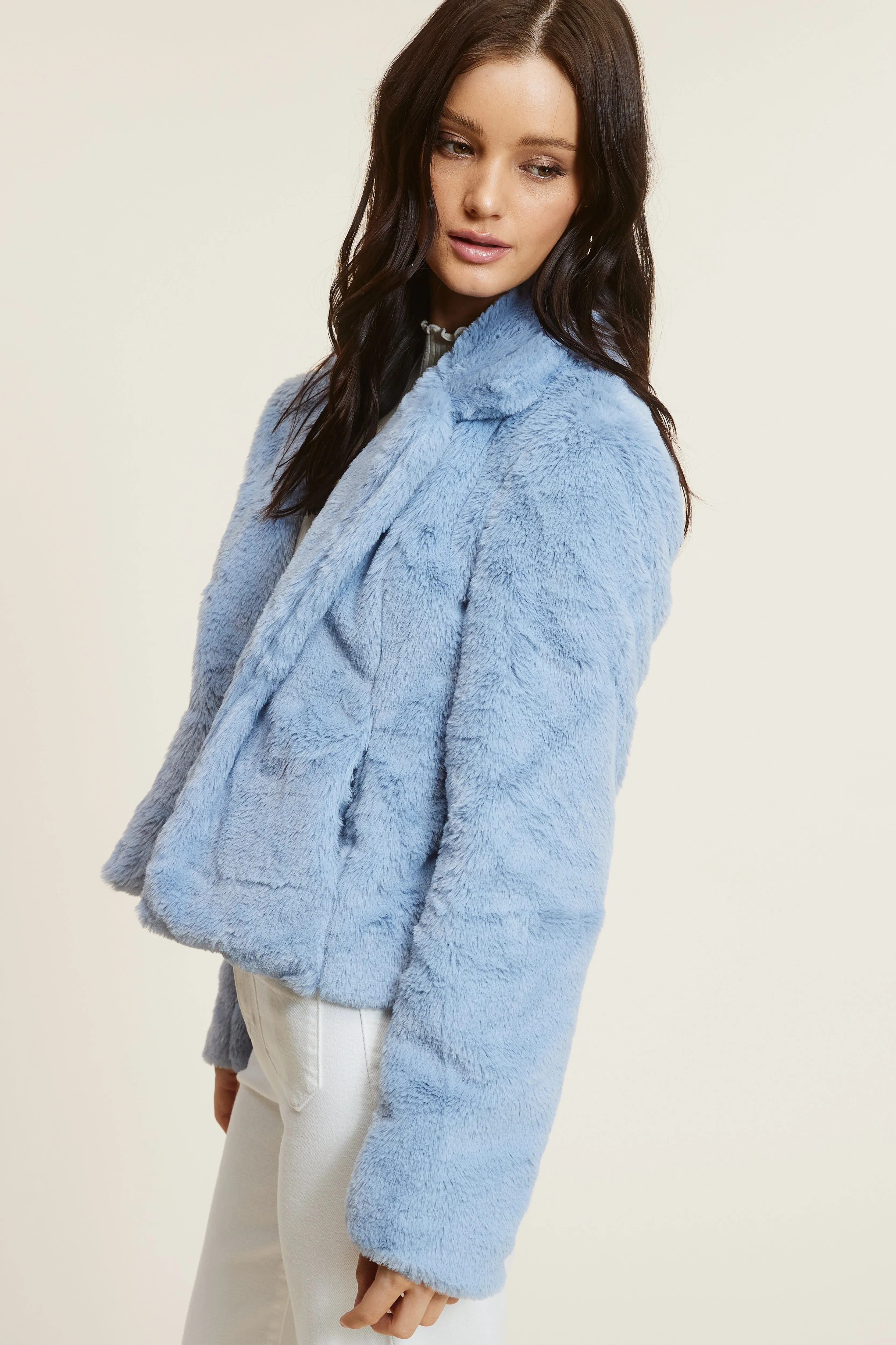 Sky Blue Furry Jacket