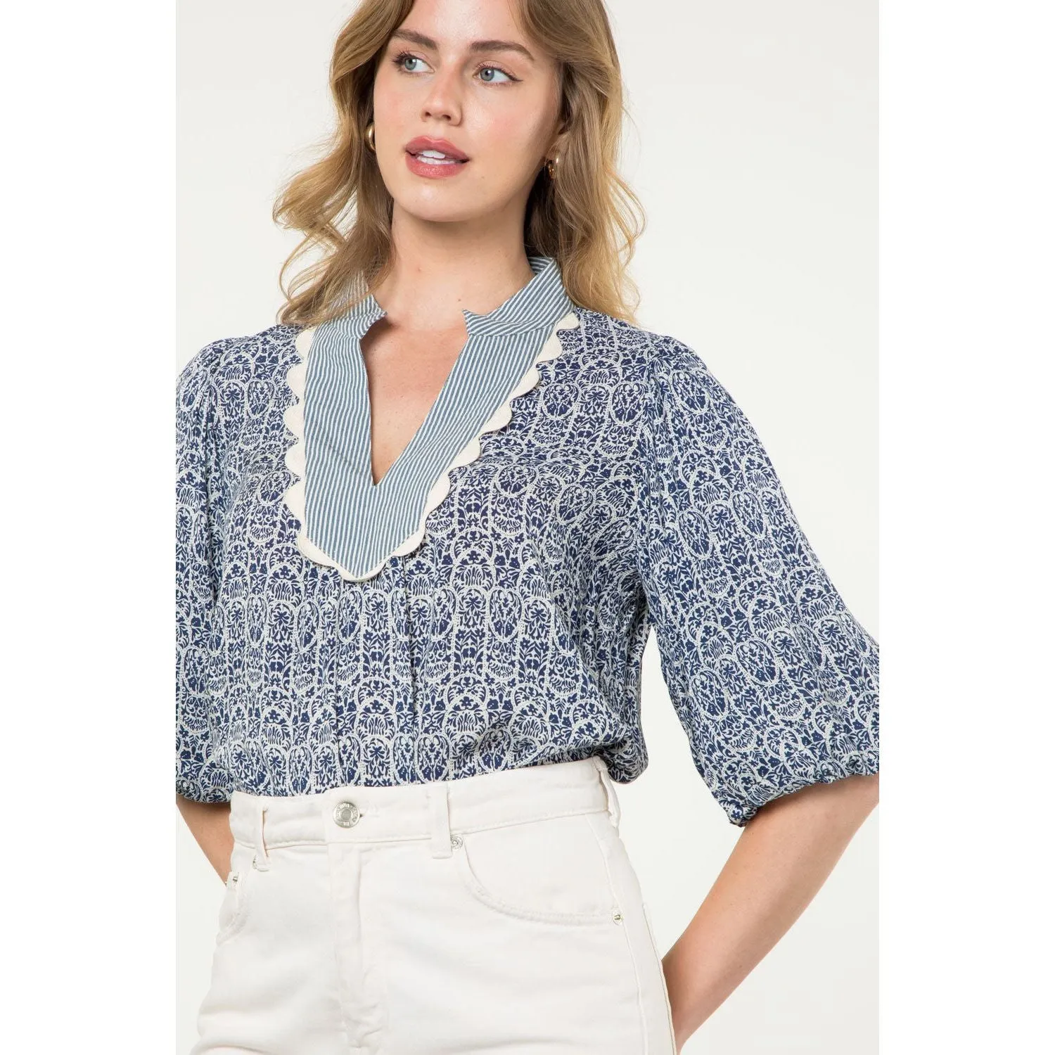 Sommer Puff Sleeve Print THML Top