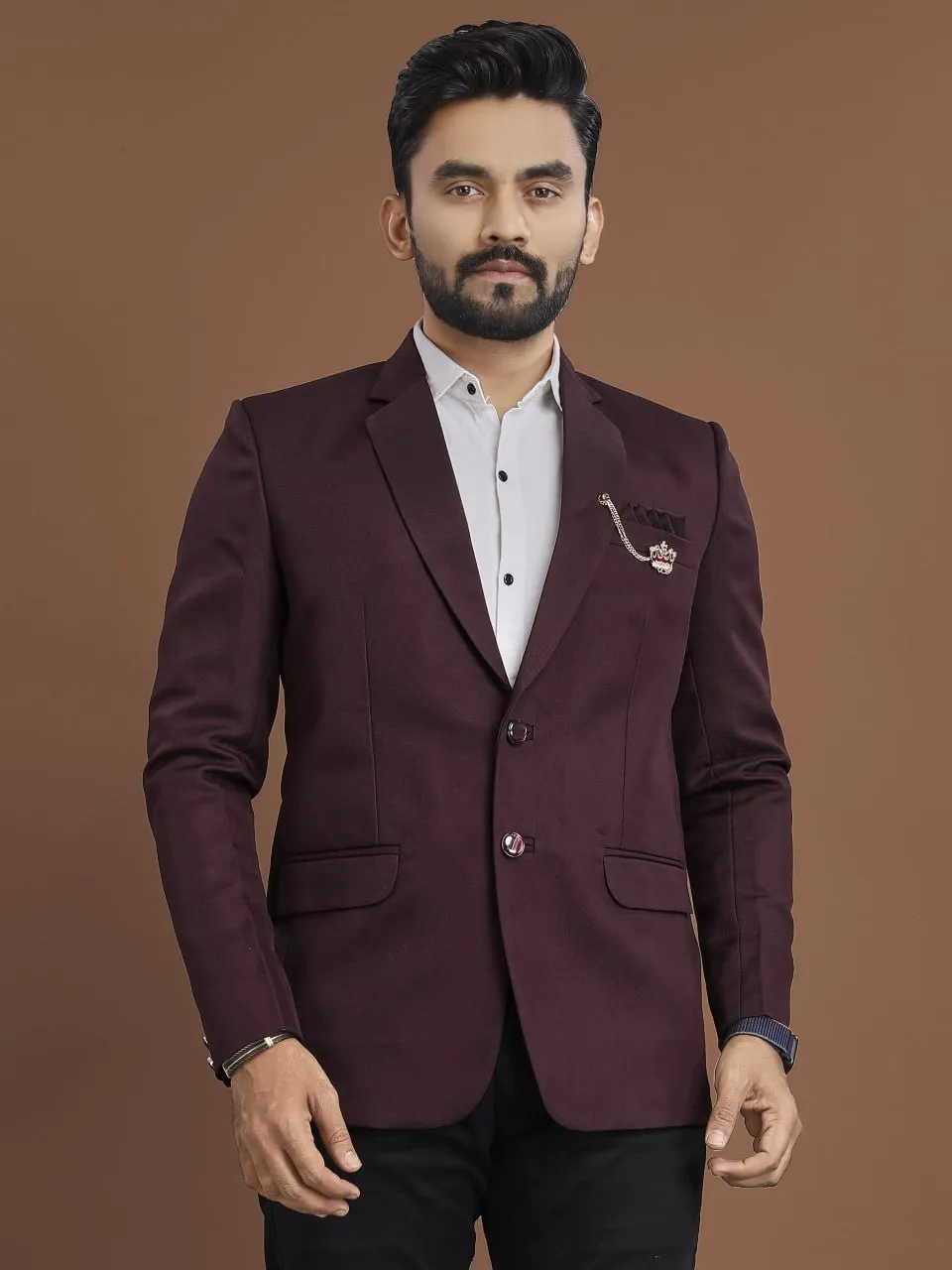 Stylish Men's Blazer for Wedding Wine