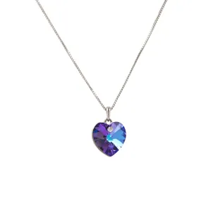 The Frameless Unique Swarovski Crystal platinum plated heart necklace