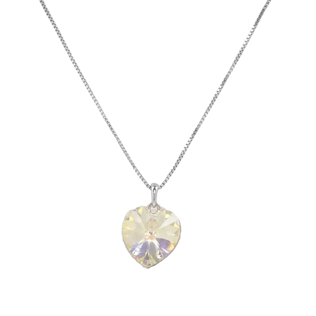 The Frameless Unique Swarovski Crystal platinum plated heart necklace