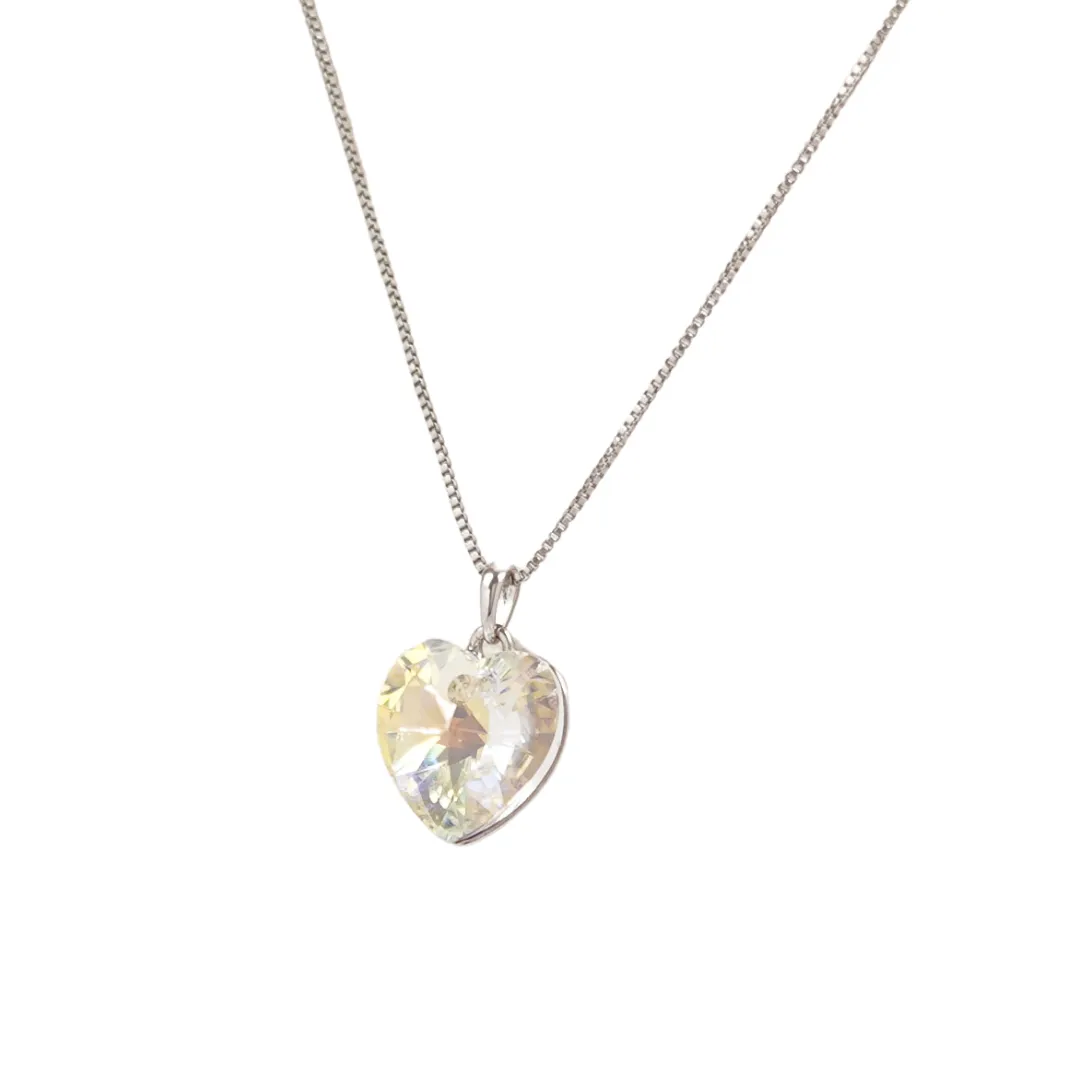 The Frameless Unique Swarovski Crystal platinum plated heart necklace