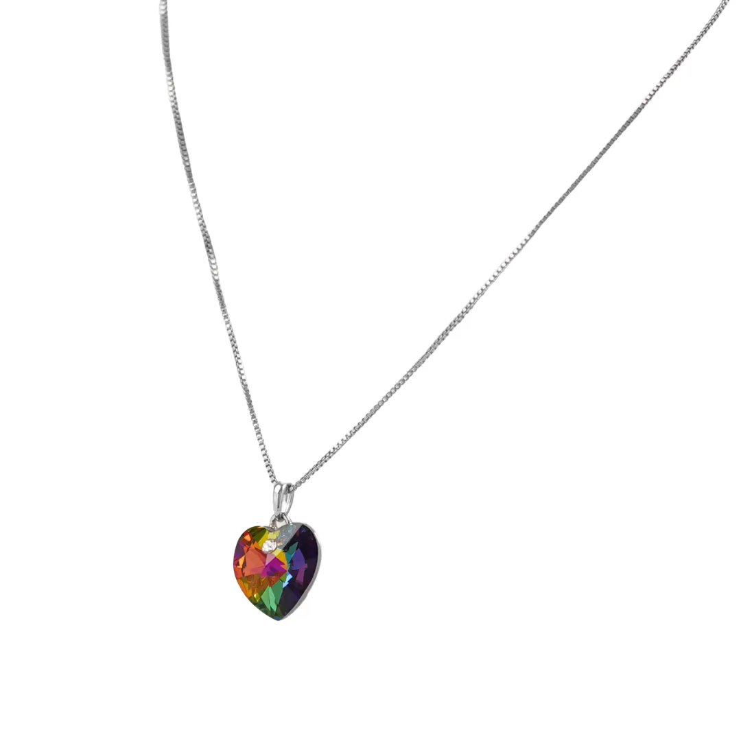 The Frameless Unique Swarovski Crystal platinum plated heart necklace